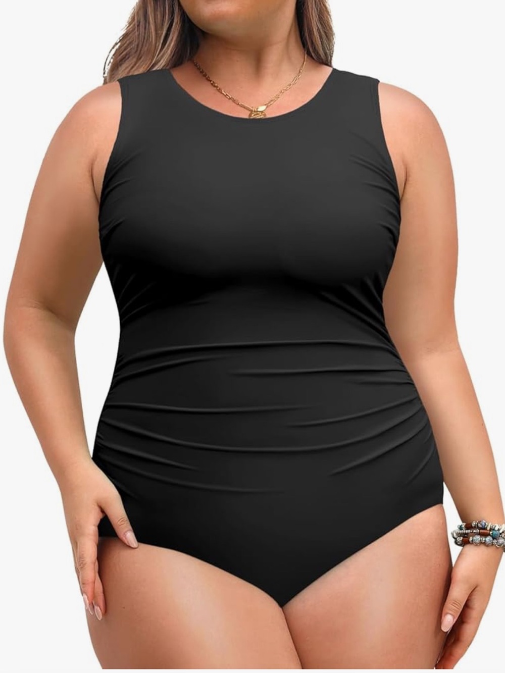 Black One-Piece Tummy Control Swimsuit